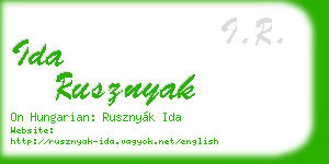 ida rusznyak business card
